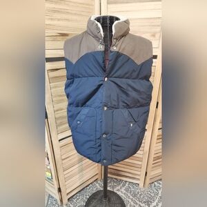 H&M LOGG Mens Brown Blue Puffer Vest Size XL